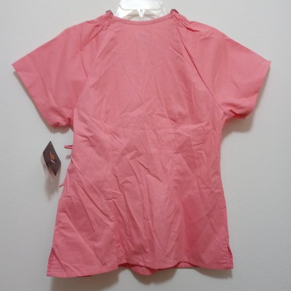 Barco Scrub Top Crayola Coral/Pink Sz Medium - Picture 8 of 8